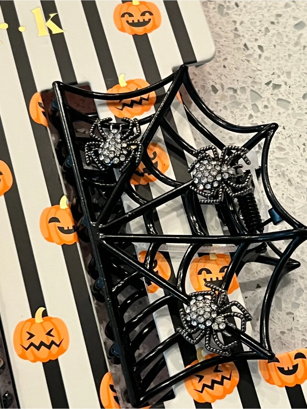Piper Black Spiderweb Rhinestone Hair Clips